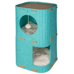 Glee Φωλιά Γάτας από Τσόχα Box 37x37x60cm Γαλάζιο Glee Φωλιά Γάτας από Τσόχα Box 37x37x60cm Γαλάζιο