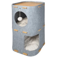 Glee Φωλιά Γάτας από Τσόχα Box 37x37x60cm Γκρι Glee Φωλιά Γάτας από Τσόχα Box 37x37x60cm Γκρι