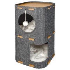 Glee Φωλιά Γάτας από Τσόχα Box 37x37x60cm Μαύρο Glee Φωλιά Γάτας από Τσόχα Box 37x37x60cm Μαύρο