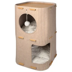 Glee Φωλιά Γάτας από Τσόχα Box 37x37x60cm Μπεζ Glee Φωλιά Γάτας από Τσόχα Box 37x37x60cm Μπεζ