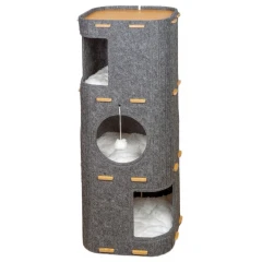 Glee Φωλιά Γάτας από Τσόχα Double Box 37x37x90cm Γκρι Glee Φωλιά Γάτας από Τσόχα Double Box 37x37x90cm Γκρι