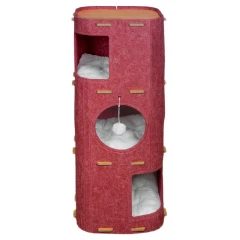 Glee Φωλιά Γάτας από Τσόχα Double Box 37x37x90cm Κόκκινο Glee Φωλιά Γάτας από Τσόχα Double Box 37x37x90cm Κόκκινο