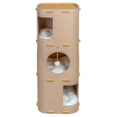 Glee Φωλιά Γάτας από Τσόχα Double Box 37x37x90cm Μπεζ Glee Φωλιά Γάτας από Τσόχα Double Box 37x37x90cm Μπεζ