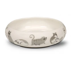 Glee Κεραμικό Μπολ Γάτας Naughty Γκρι S 250ml