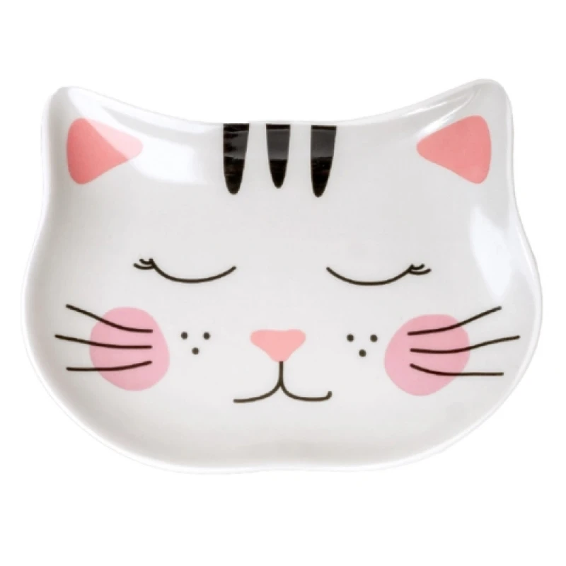 Glee Κεραμικό Μπολ Γάτας Purrr Λευκό / Ροζ One Size Γάτες