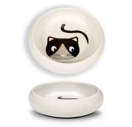 Glee Κεραμικό Μπολ Γάτας Wag Λευκό / Μαύρο S 250ml Glee Κεραμικό Μπολ Γάτας Wag Λευκό / Μαύρο S 250ml
