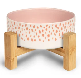 Glee Κεραμικό Μπολ Σκύλου & Γάτας με Βάση Confetti Λευκό / Ροζ M 800ml Glee Κεραμικό Μπολ Σκύλου & Γάτας με Βάση Confetti Λευκό / Ροζ M 800ml