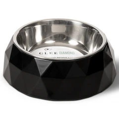 Glee Μπολ Μελαμίνης Σκύλου & Γάτας Μαύρο Diamond M 350ml