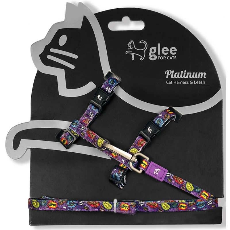 Οδηγός & Σαμαράκι Γάτας Glee Purple Boom 1x27-44cm Γάτες