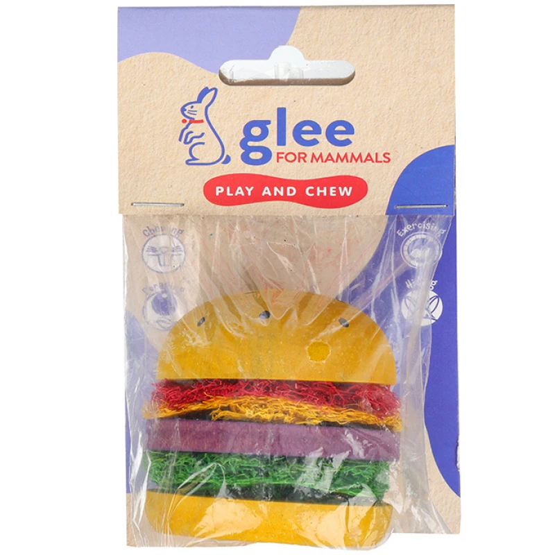 Παιχνίδι - Λιχουδιά για Τρωκτικά Glee Hamburger Chew 6cm Μικρά Ζώα - Κουνέλια