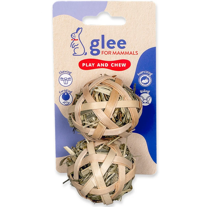 Παιχνίδι - Λιχουδιά για Τρωκτικά Glee Timothy Hay Stuffed Ball 5cm 2τμχ. Μικρά Ζώα - Κουνέλια