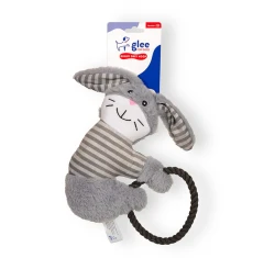 Παιχνίδι Σκύλου Glee Bunny Grey Rope Hoop Squeaky 12x35cm