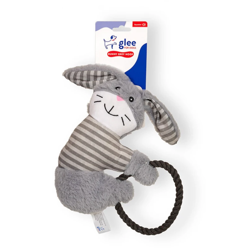 Παιχνίδι Σκύλου Glee Bunny Grey Rope Hoop Squeaky 12x35cm Σκύλοι Παιχνίδι Σκύλου Glee Bunny Grey Rope Hoop Squeaky 12x35cm Σκύλοι