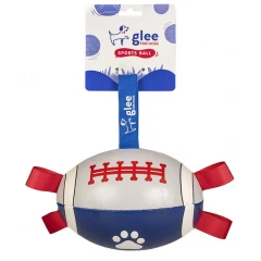 Παιχνίδι Σκύλου Glee Rugby Ball Medium Λευκό - Μπλε 15x15cm
