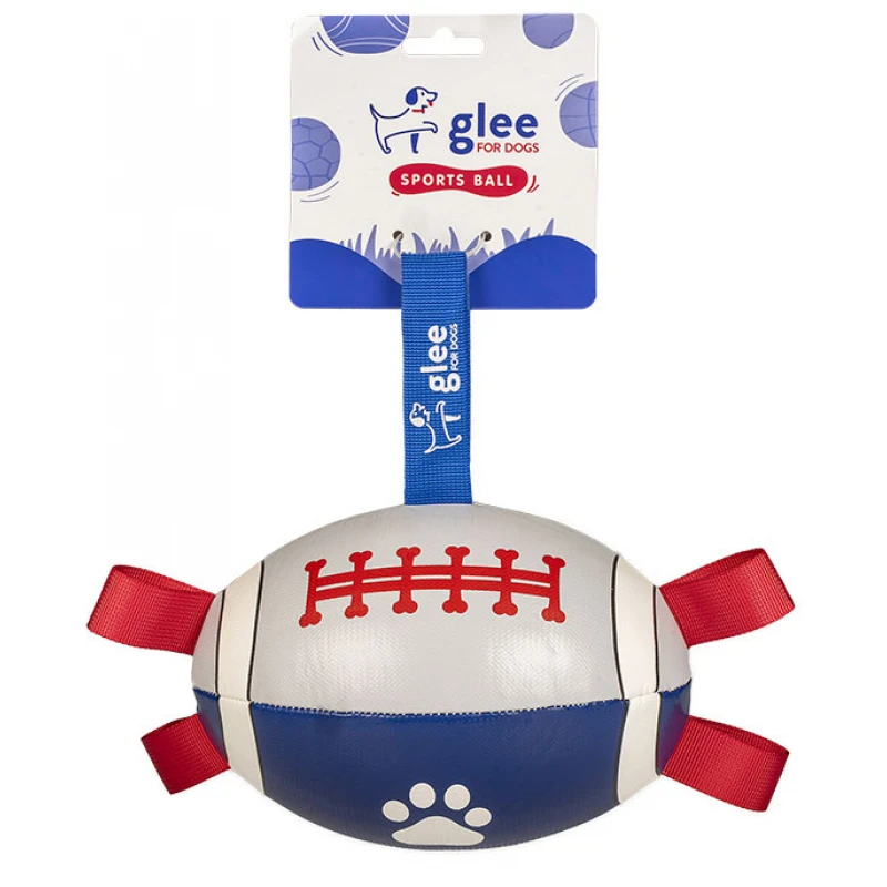 Παιχνίδι Σκύλου Glee Rugby Ball Medium Λευκό - Μπλε 15x15cm Σκύλοι Παιχνίδι Σκύλου Glee Rugby Ball Medium Λευκό - Μπλε 15x15cm Σκύλοι