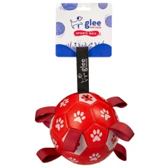 Παιχνίδι Σκύλου Glee Soccer Ball Κόκκινο - Λευκό Medium 15x15cm