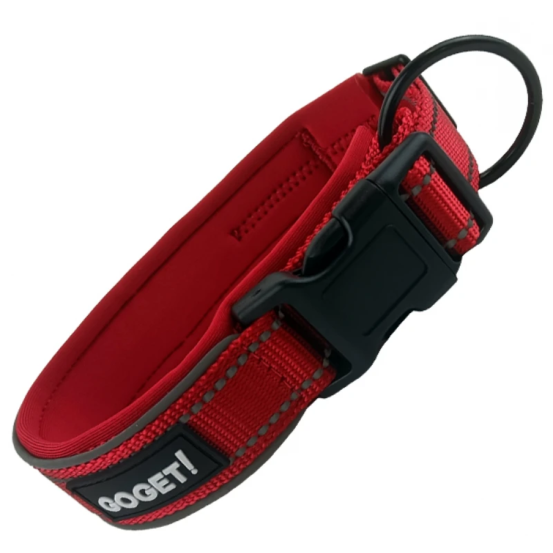 Περιλαίμιο Σκύλου GoGet Neoprene Safety Lock Large 3x43-50cm Κόκκινο Σκύλοι