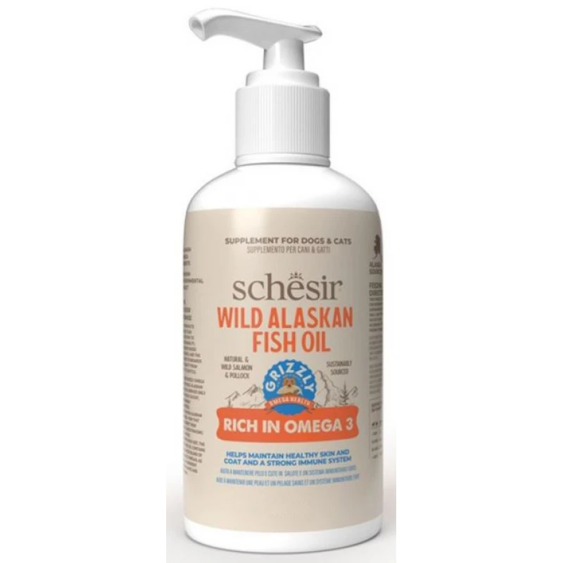 Λάδι Σολομού Σκύλου και Γάτας Schesir Grizzly 250 ml Σκύλοι Λάδι Σολομού Σκύλου και Γάτας Schesir Grizzly 250 ml Σκύλοι