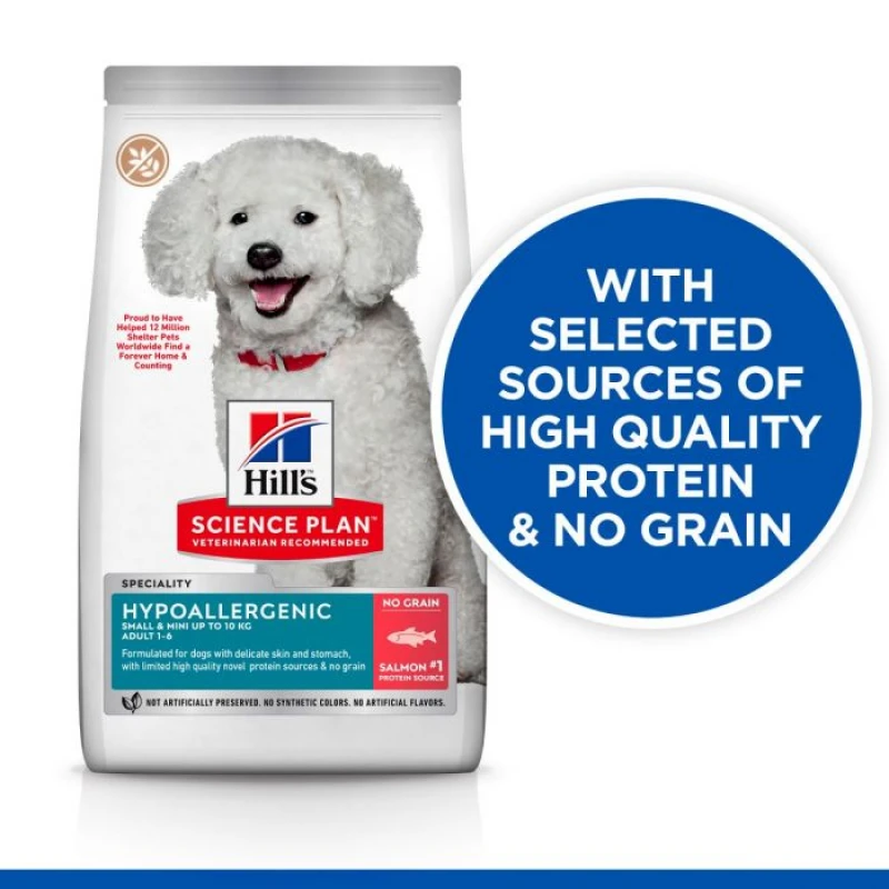 Hill's Science Plan No Grain Adult Hypoallergenic Small & Mini Για Σκύλους Με Σολομό 1,5KG ΣΚΥΛΟΙ