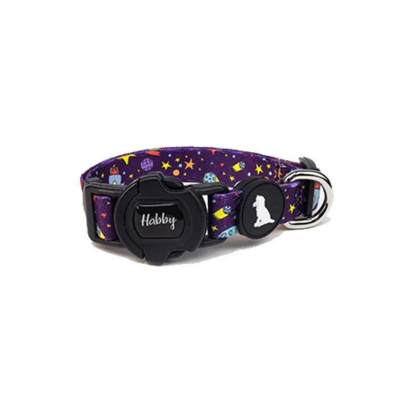 Περιλαίμιο Σκύλου Habby "Galaxy" Large 20mm x  32-43cm Μωβ ΣΚΥΛΟΙ