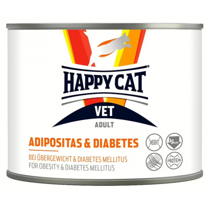 Happy Cat Vet Diet Υγρή τροφή Adipositas & Diabetes 200gr Γάτες Happy Cat Vet Diet Υγρή τροφή Adipositas & Diabetes 200gr Γάτες