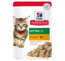 Hill’s Science Plan Kitten Υγρή Τροφή με Κοτόπουλο 85gr (Φακελάκι) 2+1 Δώρο