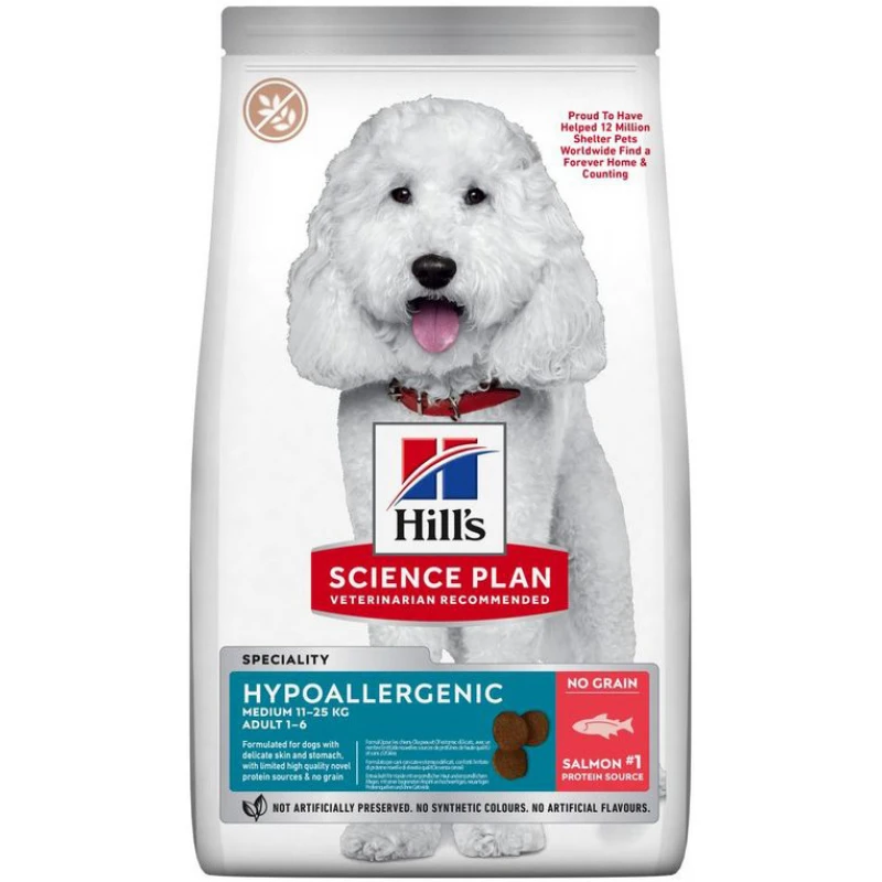 Hill's Science Plan No Grain Adult Hypoallergenic Medium για Σκύλους με Σολομό 2,5kg Σκύλοι