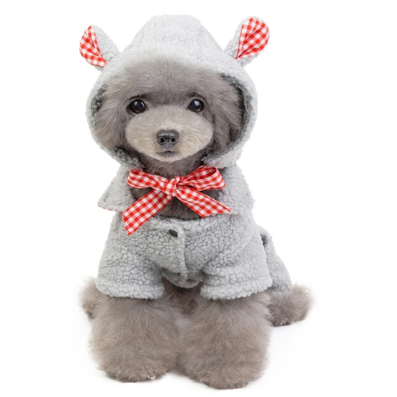 Ρουχαλάκι Teddy Bear Head Hoodie  Gray ΡΟΥΧΑ - ΒΡΑΚΑΚΙΑ ΣΚΥΛΟΥ