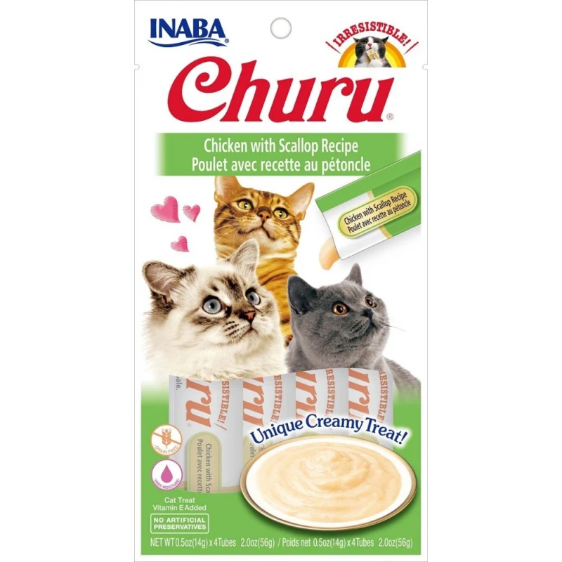 Λιχουδιά Churu Cat Chicken with Scallop 4 x 14gr ΛΙΧΟΥΔΙΕΣ ΓΑΤΑΣ