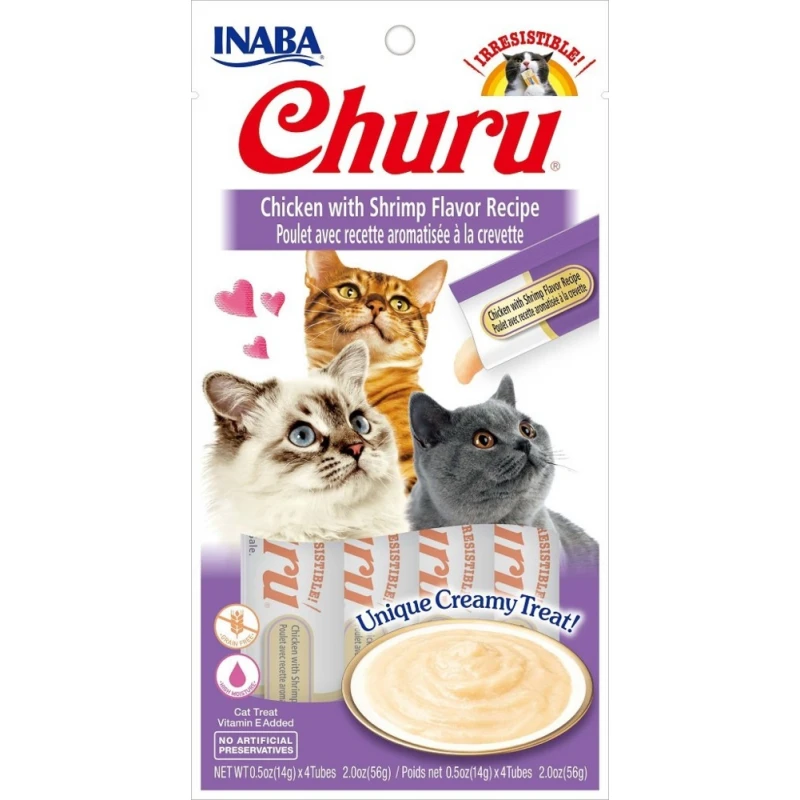 Λιχουδιά Churu Cat Chicken with Shrimp 4 x 14gr ΛΙΧΟΥΔΙΕΣ ΓΑΤΑΣ