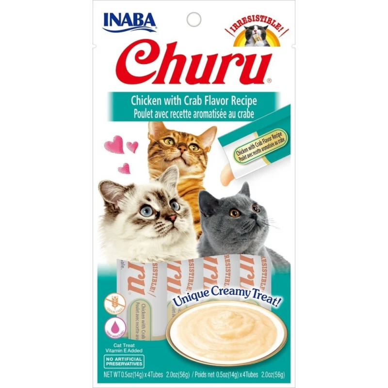 Λιχουδιά Churu Cat Chicken with Crab 4 x 14gr ΛΙΧΟΥΔΙΕΣ ΓΑΤΑΣ