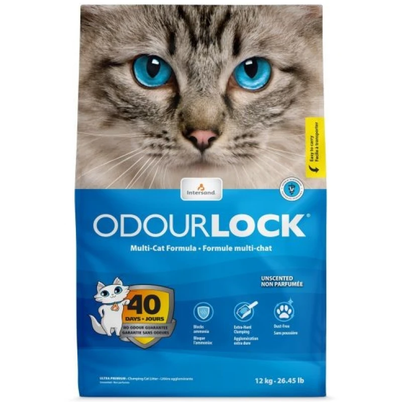 Συγκολλητική Άμμος Γάτας Odourlock Ultra Premium Unscented 12kg Χωρίς άρωμα ΓΑΤΕΣ