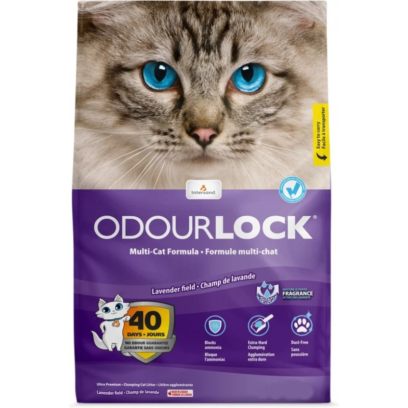 Συγκολλητική Άμμος Γάτας Odourlock Lavender 12kg Γάτες