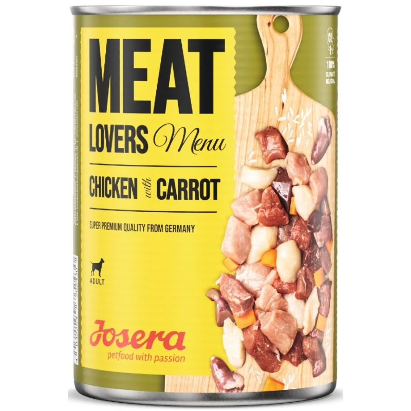 Josera Meat Lovers Chicken with Carrot 6x400gr (3 + 3 Δώρο) ΣΚΥΛΟΙ Josera Meat Lovers Chicken with Carrot 6x400gr (3 + 3 Δώρο) ΣΚΥΛΟΙ
