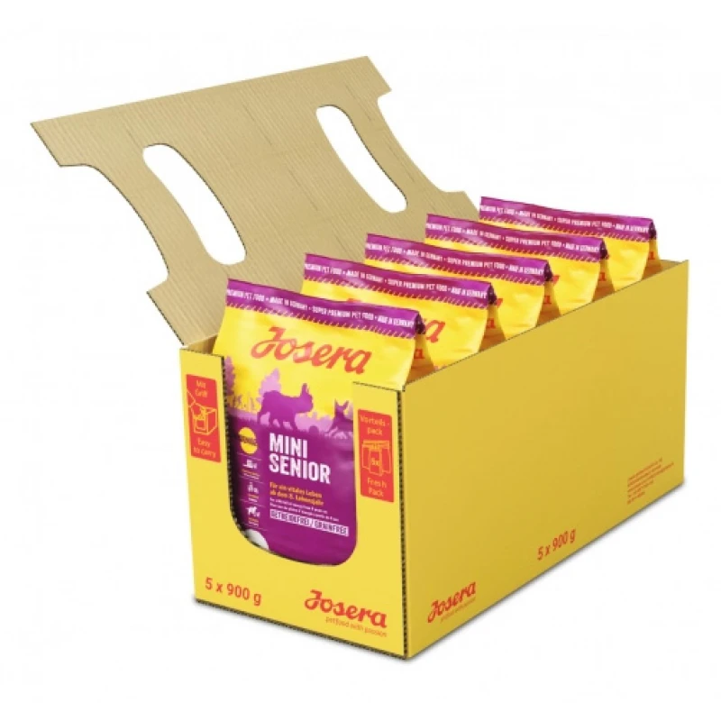 Josera MiniSenior Grain Free  με σολομό (5x900gr)  4,5kg ΣΚΥΛΟΙ