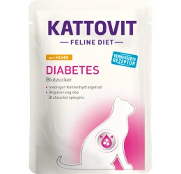 Υγρή Τροφή Γάτας Kattovit Feline Diet Diabetes Chicken σε Φακελάκι 85gr