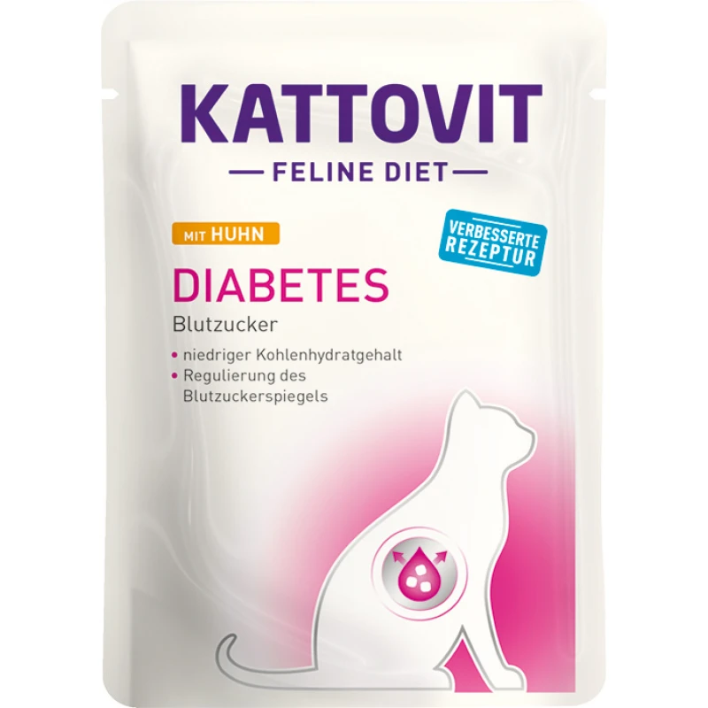 Υγρή Τροφή Γάτας Kattovit Feline Diet Diabetes Chicken σε Φακελάκι 85gr ΓΑΤΕΣ