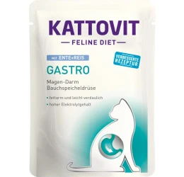 Υγρή Τροφή Γάτας Kattovit Feline Diet Gastro Duck & Rice σε Φακελάκι 85gr
