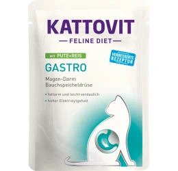 Υγρή Τροφή Γάτας Kattovit Feline Diet Gastro Turkey & Rice σε Φακελάκι 85gr