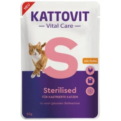 Υγρή Τροφή Γάτας Kattovit Vital Care Sterilized Chicken σε Φακελάκι 85gr Υγρή Τροφή Γάτας Kattovit Vital Care Sterilized Chicken σε Φακελάκι 85gr