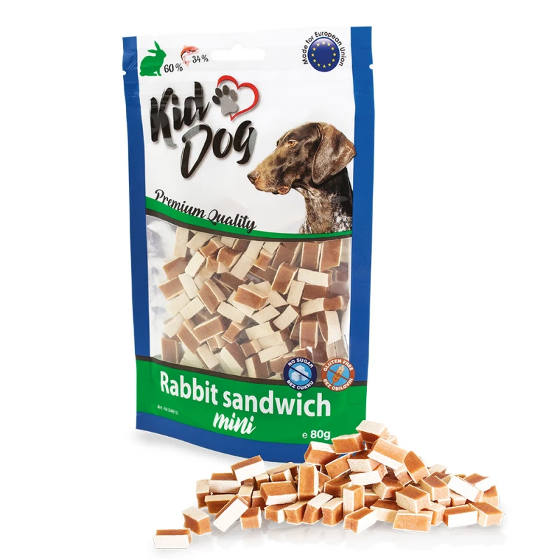 Λιχουδιές Σκύλου KidDog Rabbit Sandwich Mini 80gr με Κουνέλι ΣΚΥΛΟΙ