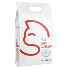 Άμμος - Πέλλετ Γάτας με Δείκτη pH Kitties Tofu Clumping 18lt (6,5kg) Χωρίς Άρωμα