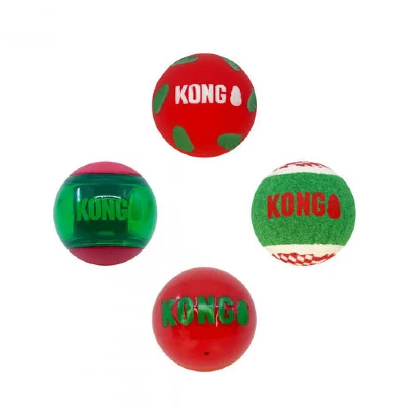 Χριστουγεννιάτικο Παιχνίδι Christmas Kong Holiday Occasions Balls Medium 4τμχ ΣΚΥΛΟΙ