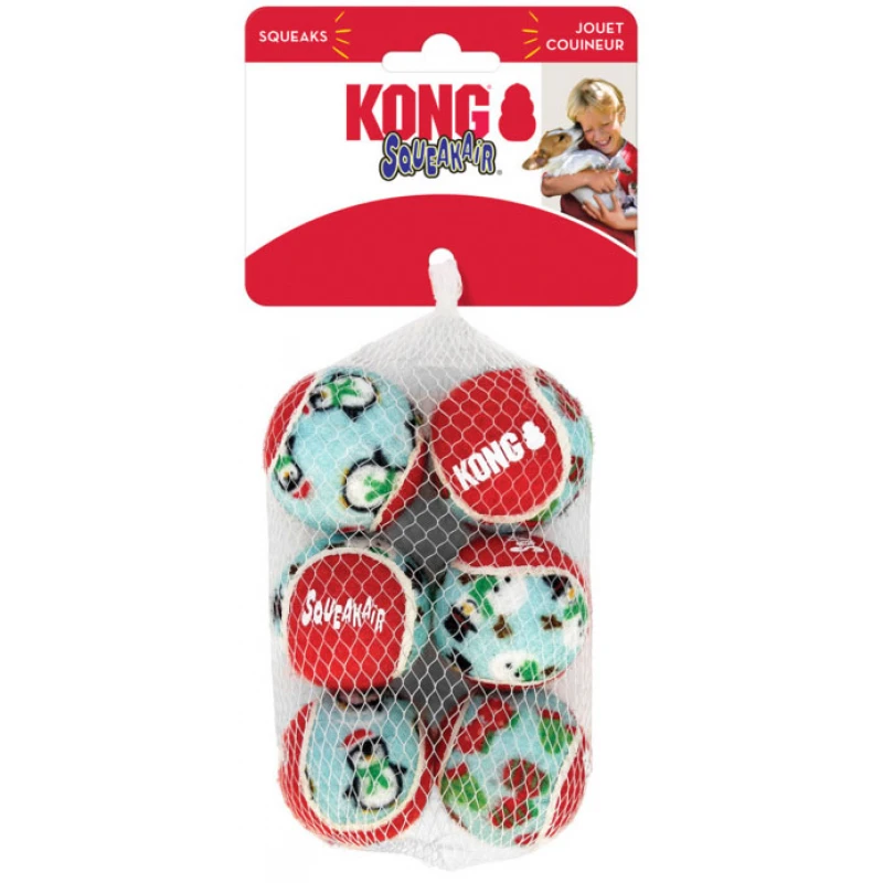 Χριστουγεννιάτικο Παιχνίδι Σκύλου Kong Holiday SqueakAir Balls (6 pcs) Small ΣΚΥΛΟΙ