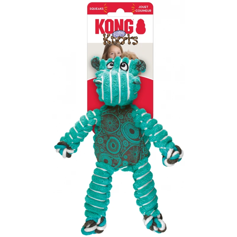 Παιχνίδι Kong Floppy Knots Hippo Medium / Large Σκύλοι