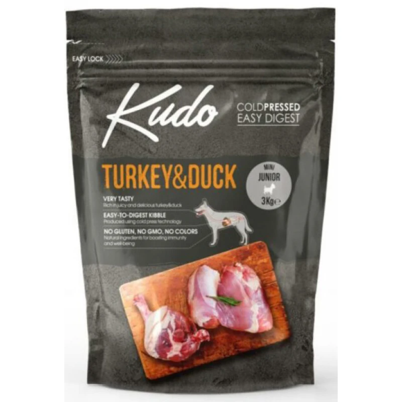 Kudo Mini Junior Turkey & Duck 3kg Σκύλοι