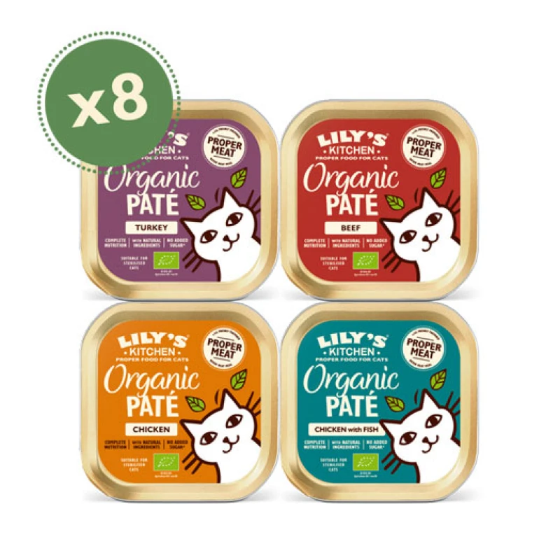 Υγρή Τροφή Γάτας Lily's Kitchen Organic Pate Multipack (8 x 85gr) Γάτες