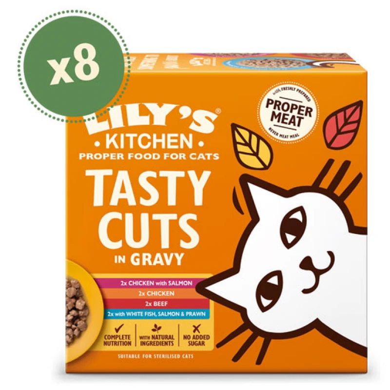 Υγρή Τροφή Γάτας Lily's Kitchen Tasty Cuts in Gravy Multipack (8 x 85gr) Γάτες