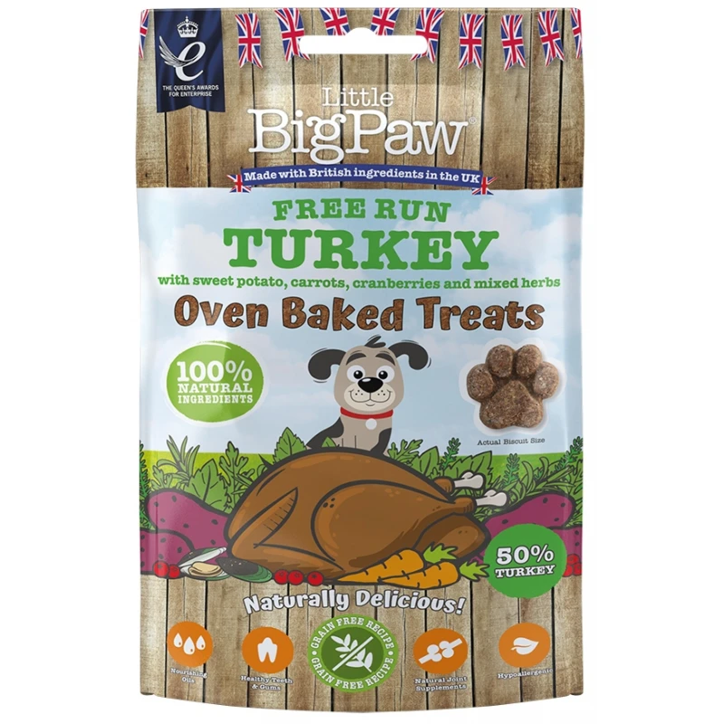 Λιχουδιές Σκύλου Little Big Paw Oven Baked Treats Turkey 130gr ΣΚΥΛΟΙ