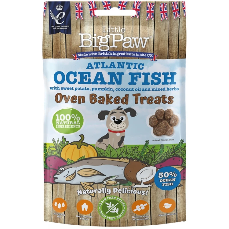 Λιχουδιές Σκύλου Little Big Paw Oven Baked Treats Ocean Fish 130gr ΣΚΥΛΟΙ